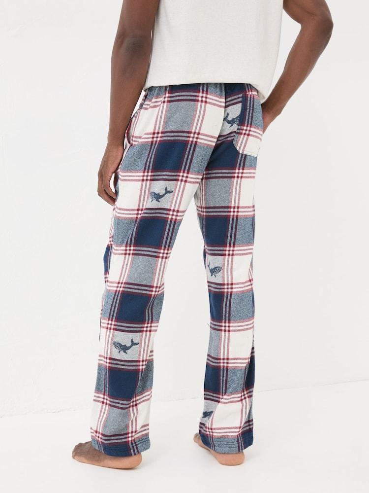 Fat Face Blue Shelter Check Pyjama Bottoms