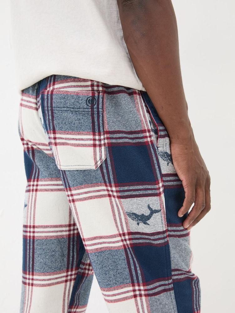 fat face Blue Shelter Check Pyjama Bottoms