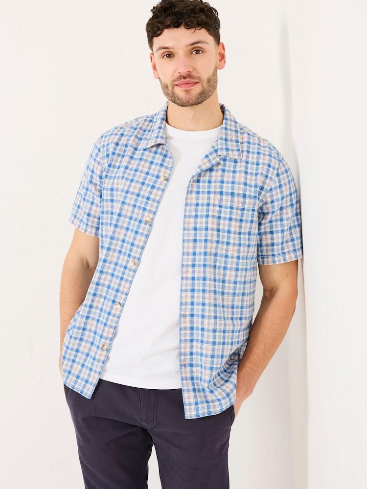 Fat Face Blue Short Sleeve Conwy Check Shirt