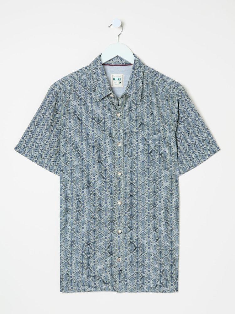 fat face Blue Short Sleeve Deco Print Shirt