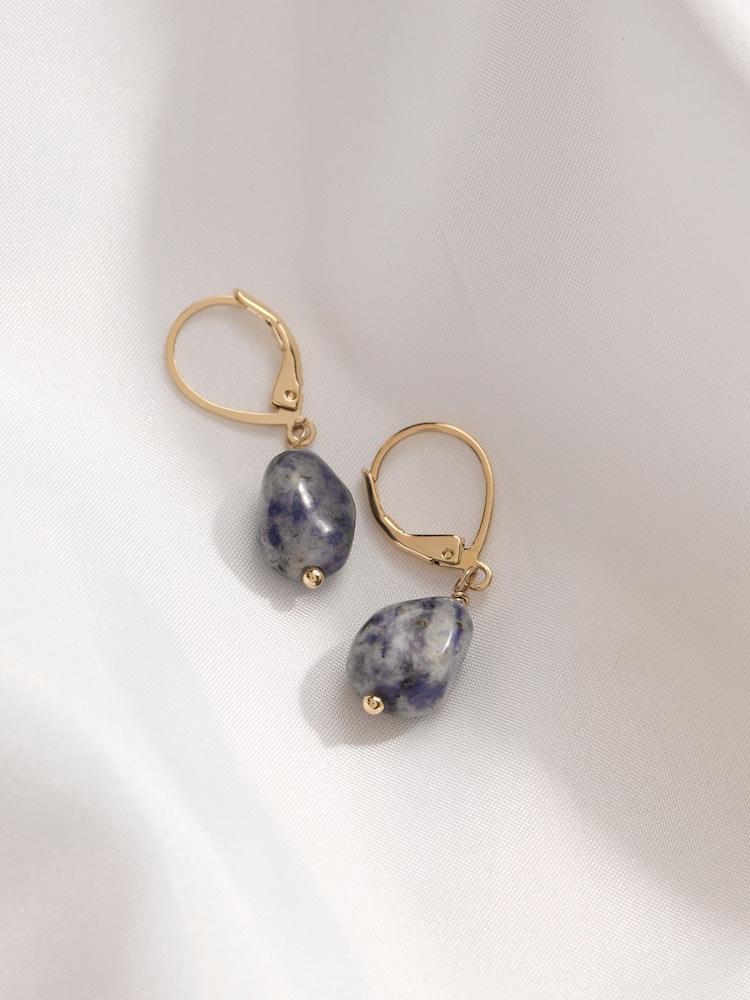 Fat Face Blue Stone Drop Earrings