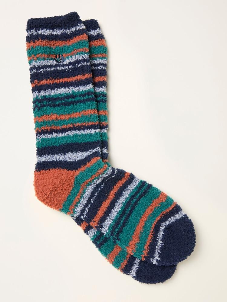 Fat Face Blue Striped Cosy Socks