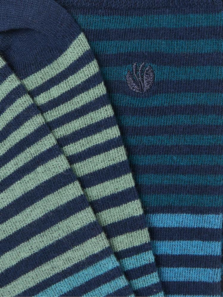Fat Face Blue Striped Socks