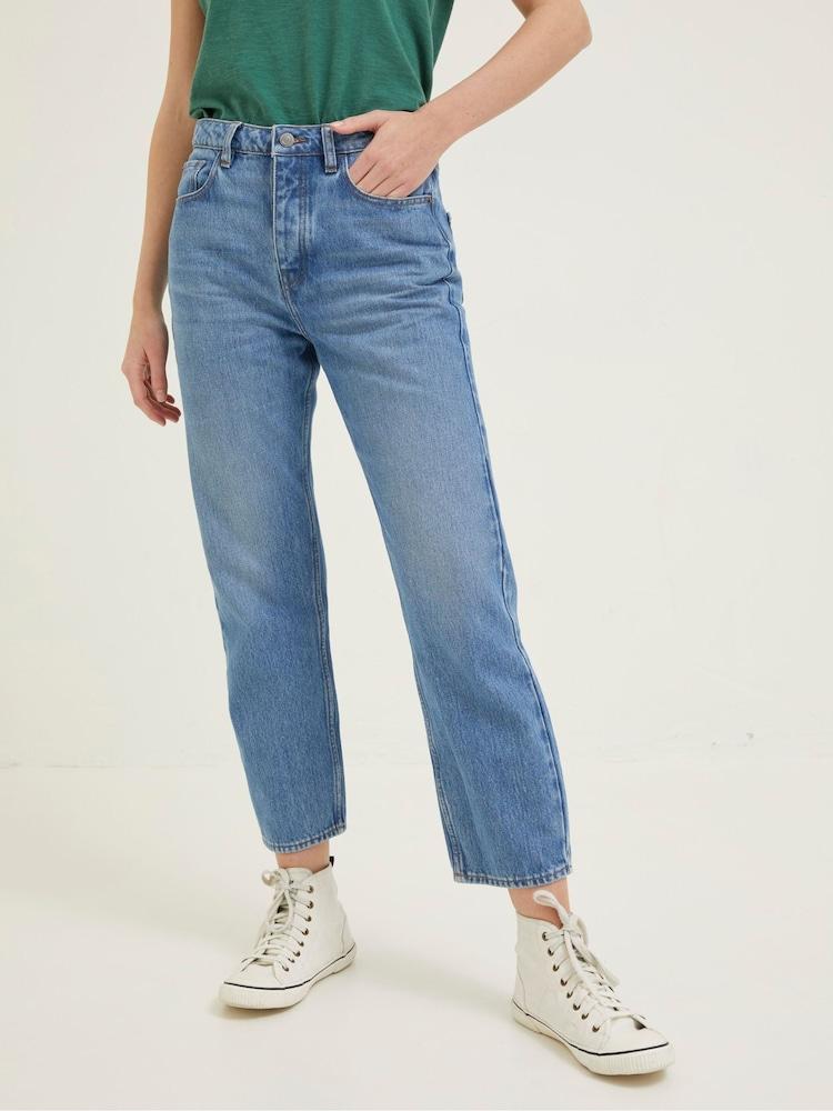 Fat Face Blue Sutton Straight Cropped Jeans