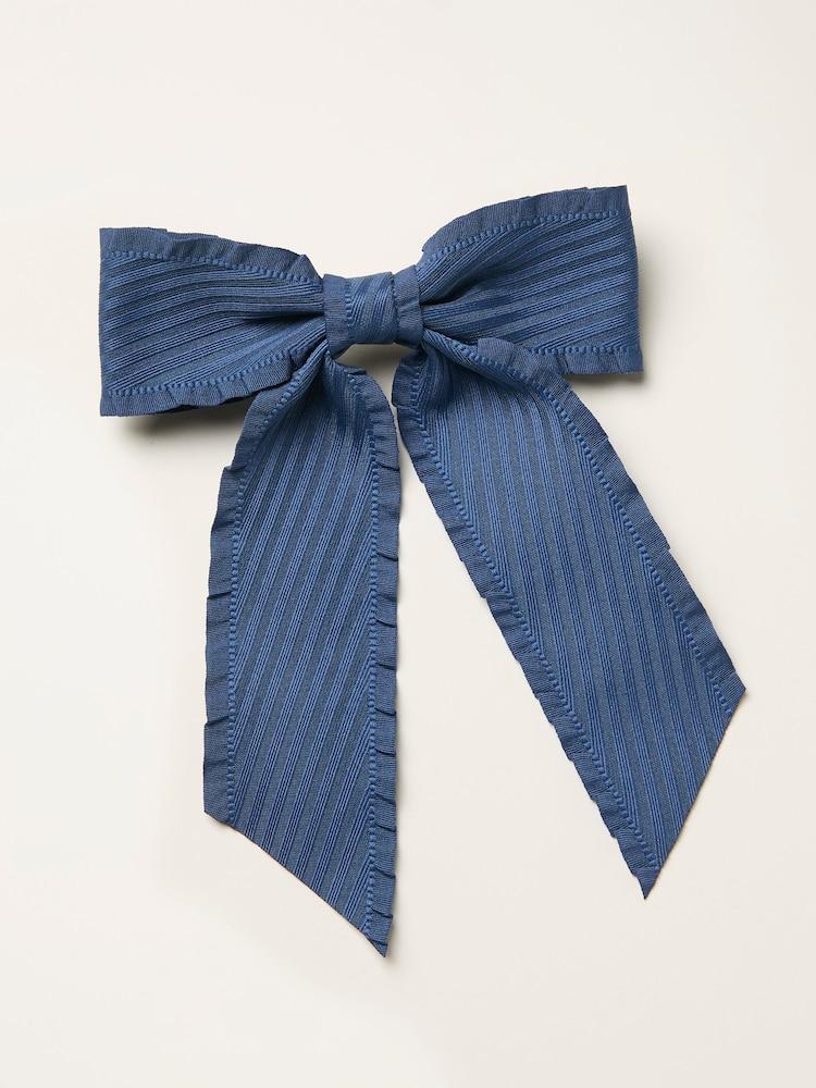 Fat Face Blue Textured Hair Bow