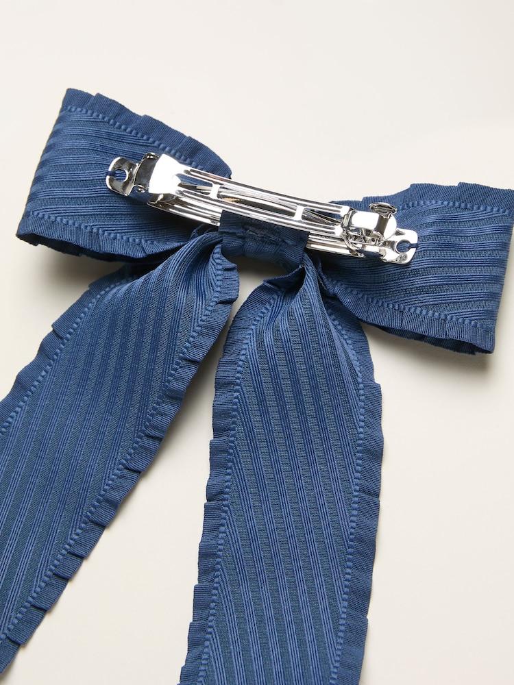 Fat Face Blue Textured Hair Bow