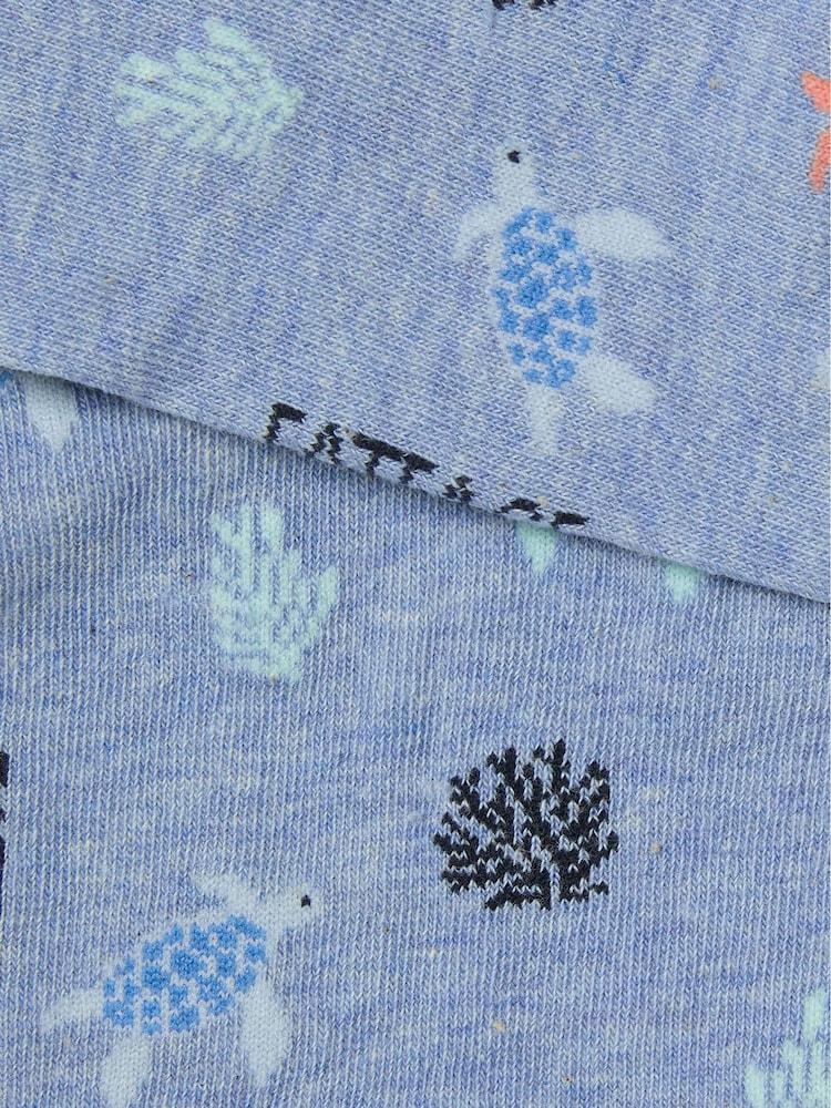 Fat Face Blue Turtle Trainer Socks