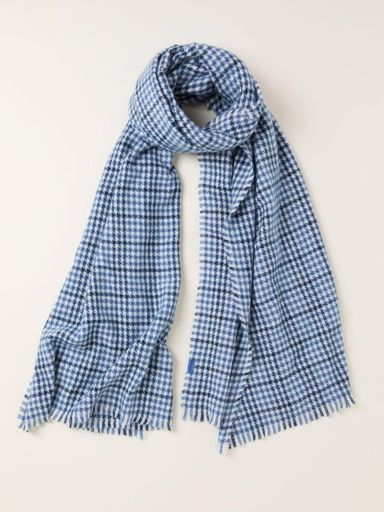 Fat Face Blue Tweed Scarf