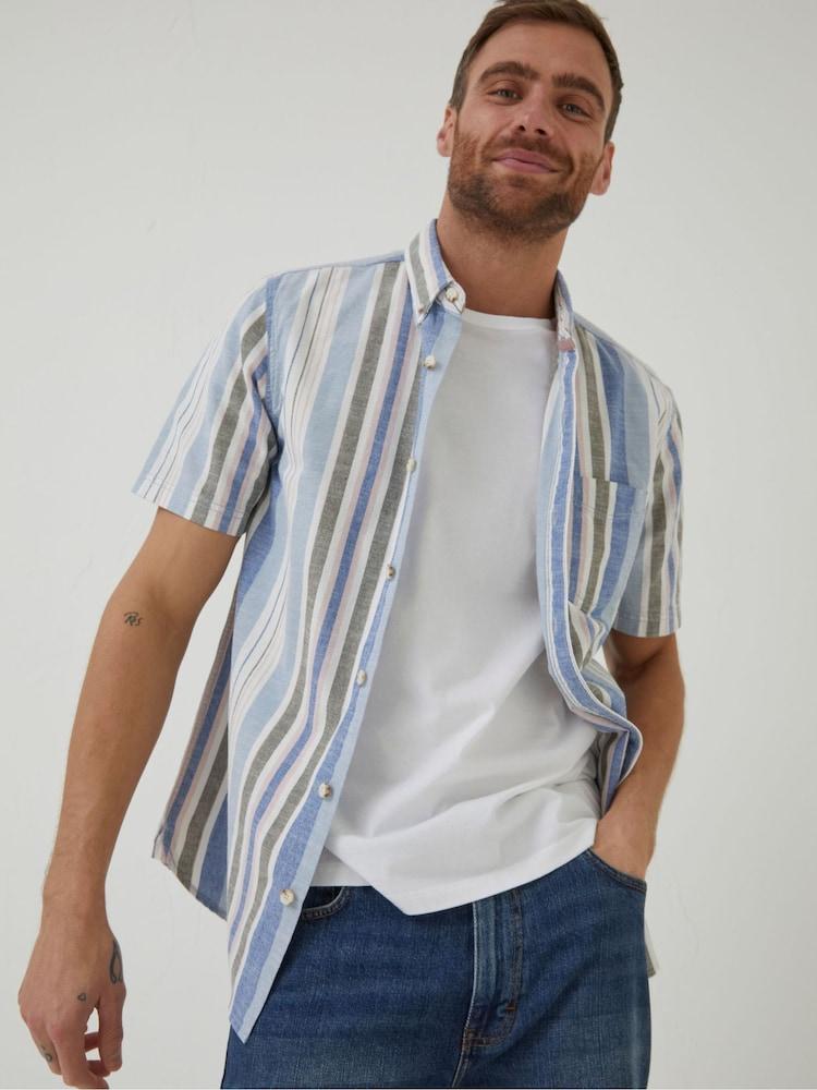 Fat Face Blue Tynemouth Stripe Shirt