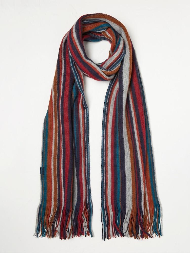 Fat Face Blue Vertical Stripe Scarf