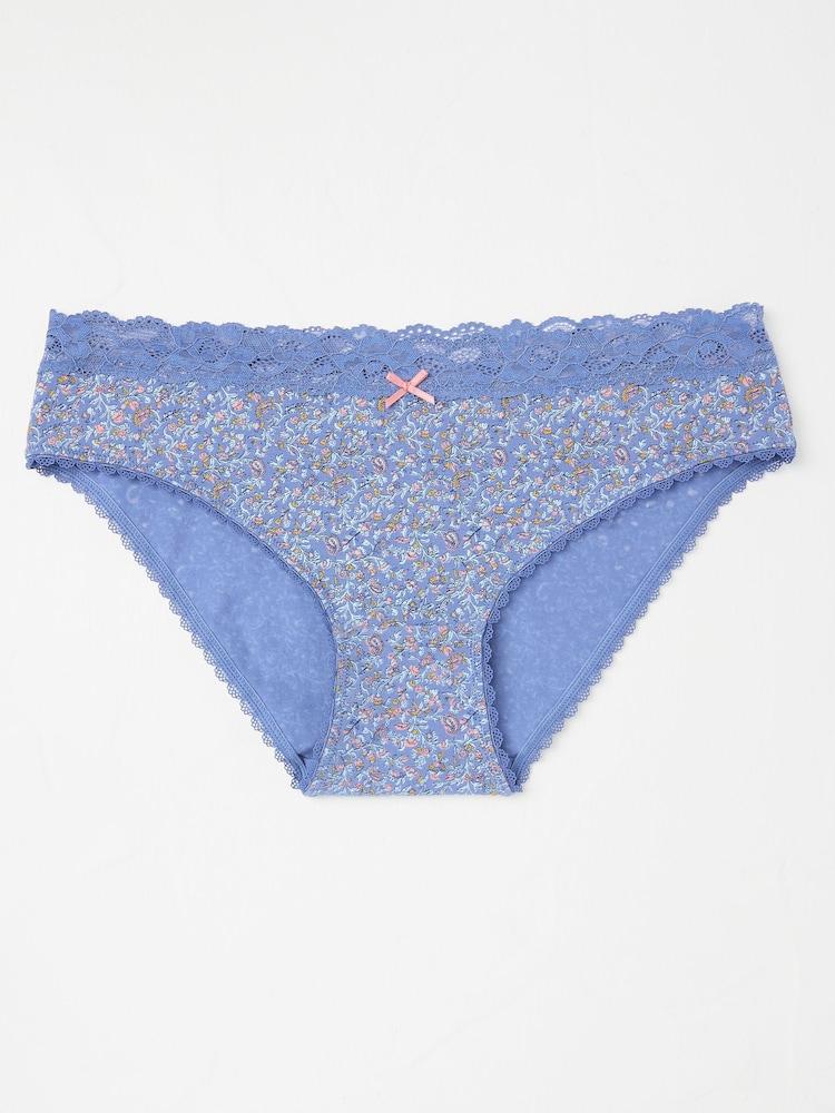 Fat Face Blue Vine Floral Mini Knickers