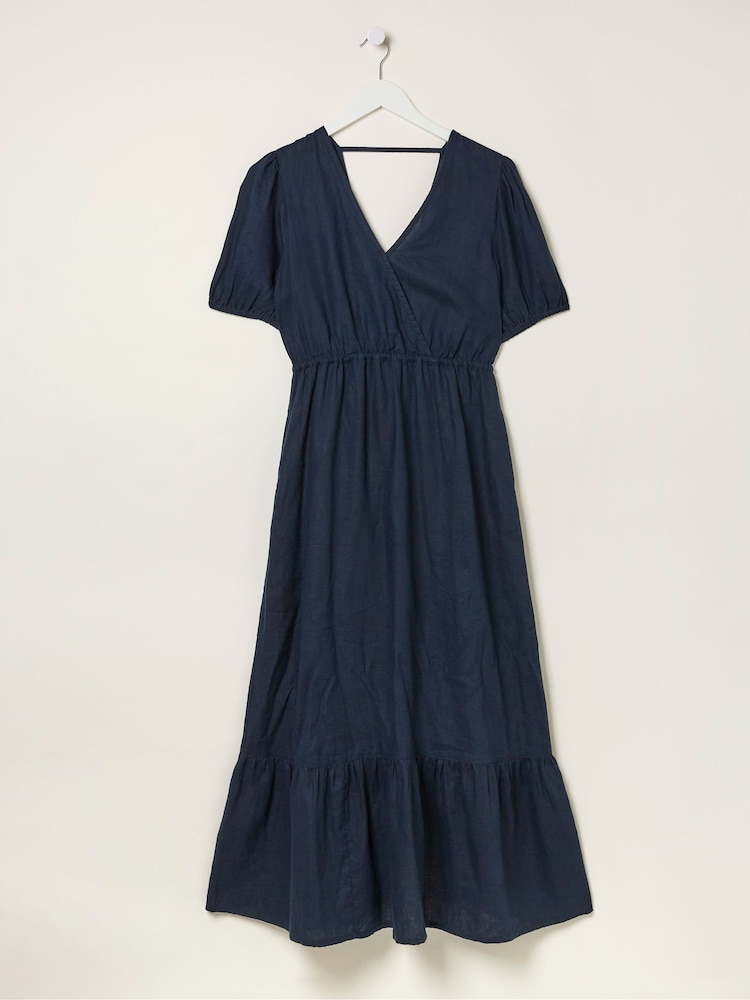fat face Blue Vivvie Linen Midi Dress