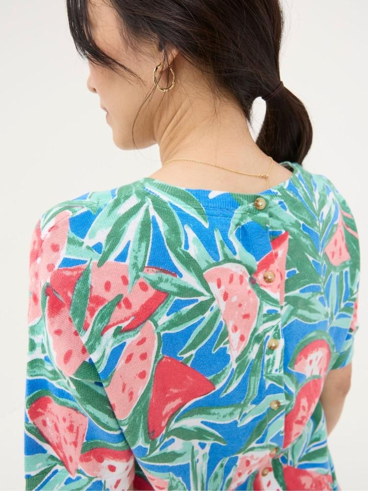 fat face Blue Watermelons Printed Knit T-Shirt