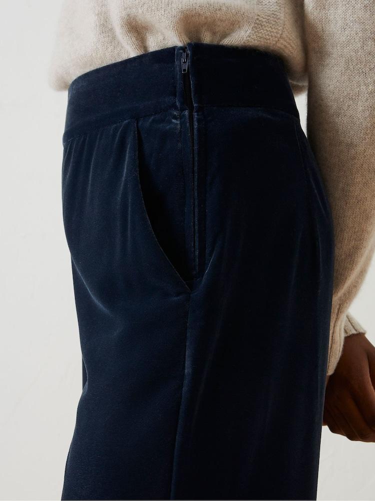 fat face Blue Wide Leg Velvet Trousers