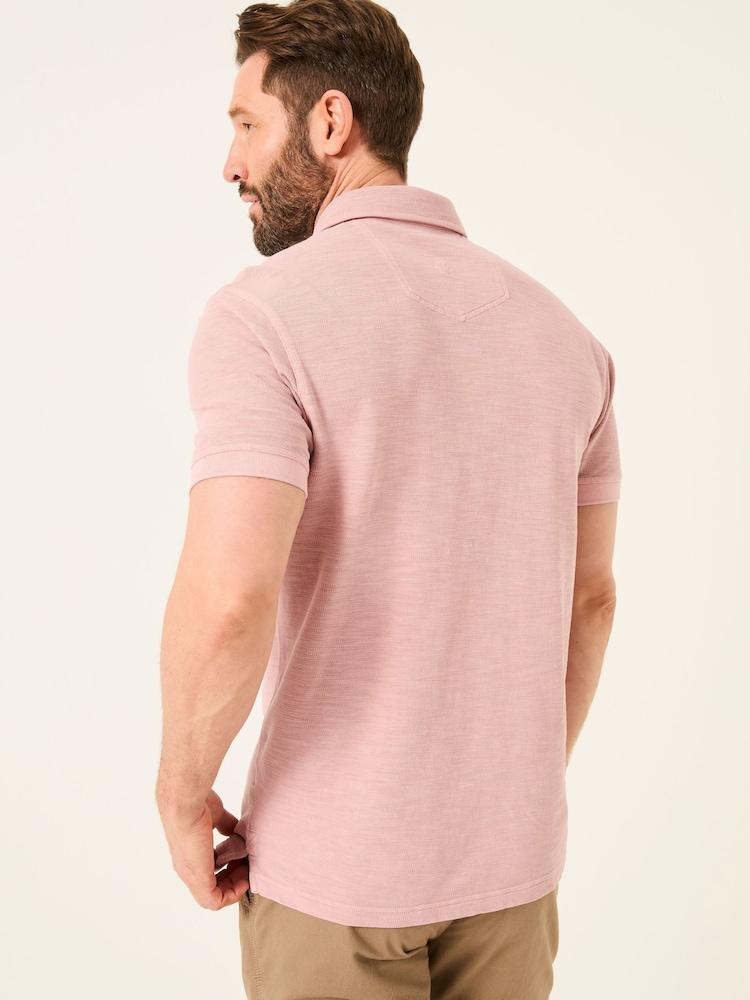 Fat Face Blush Pink Short Sleeve Slub Pique Polo