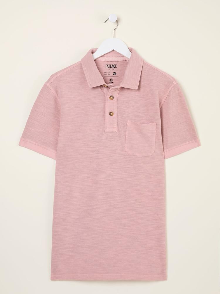 fat face Blush Pink Short Sleeve Slub Pique Polo