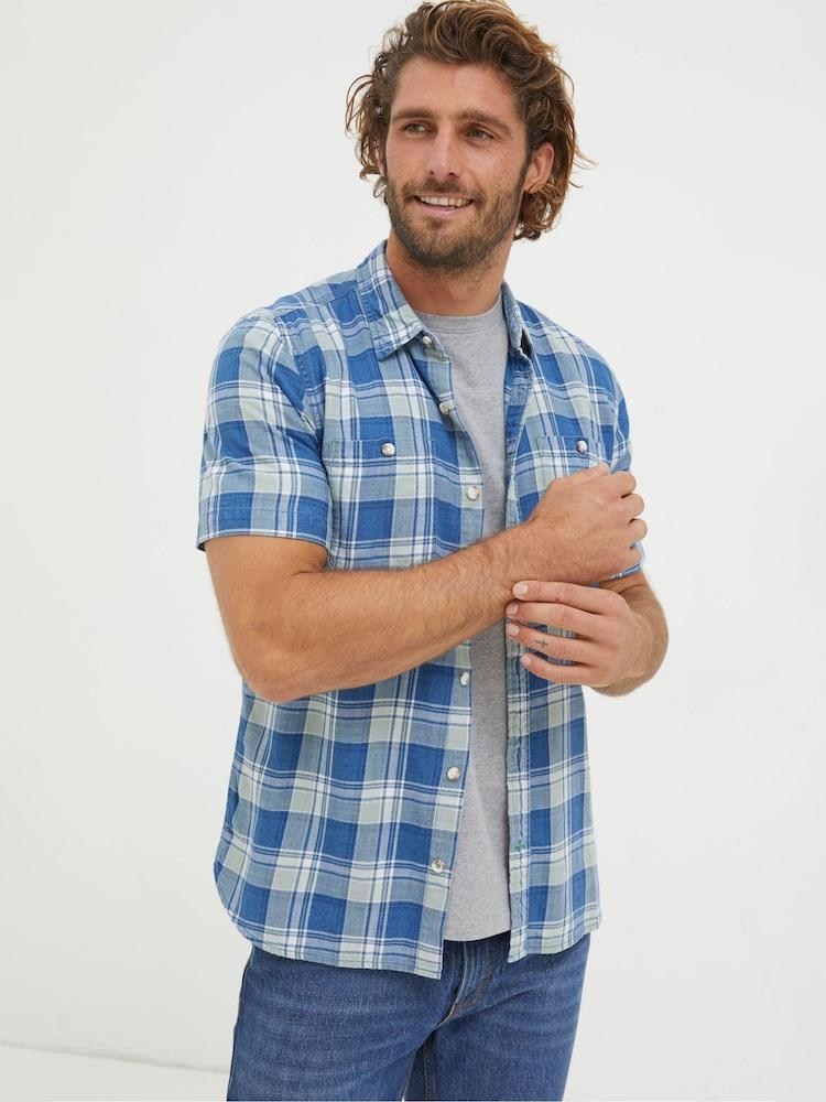 Fat Face Bodmin Blue Indigo Check Shirt