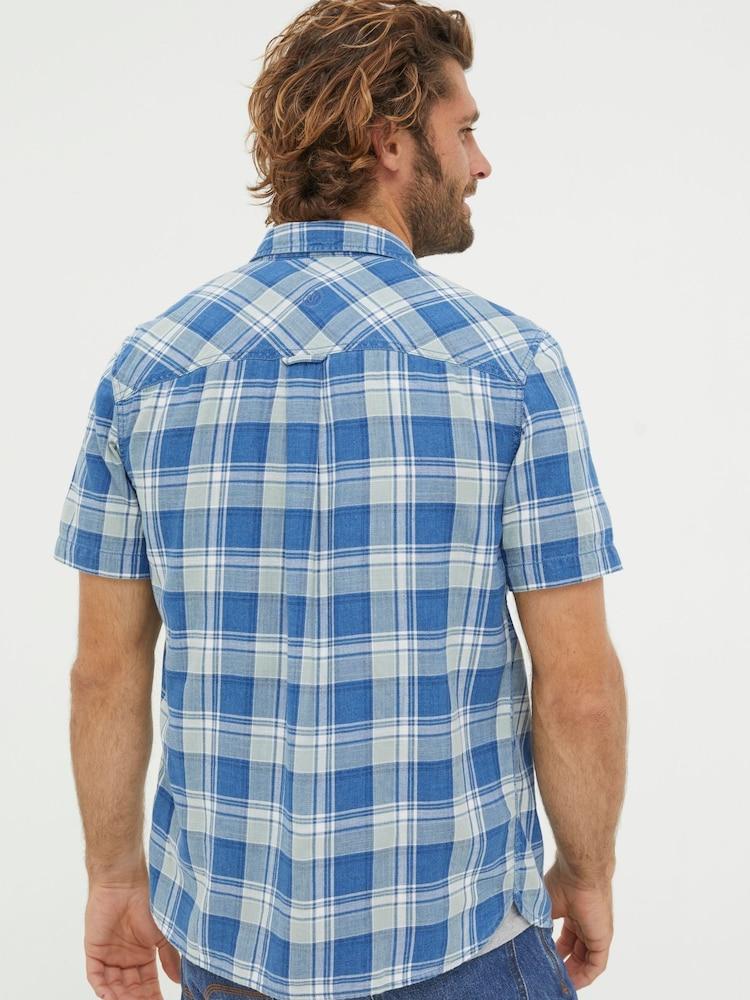 Fat Face Bodmin Blue Indigo Check Shirt