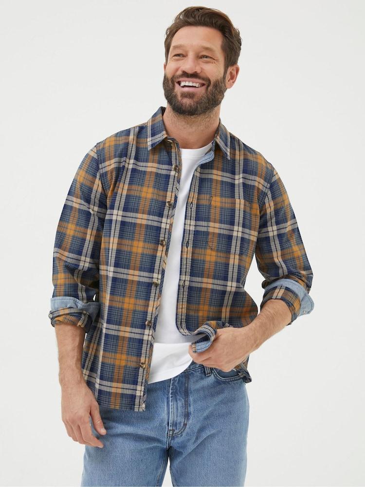 Fat Face Bonby Blue Indigo Check Shirt