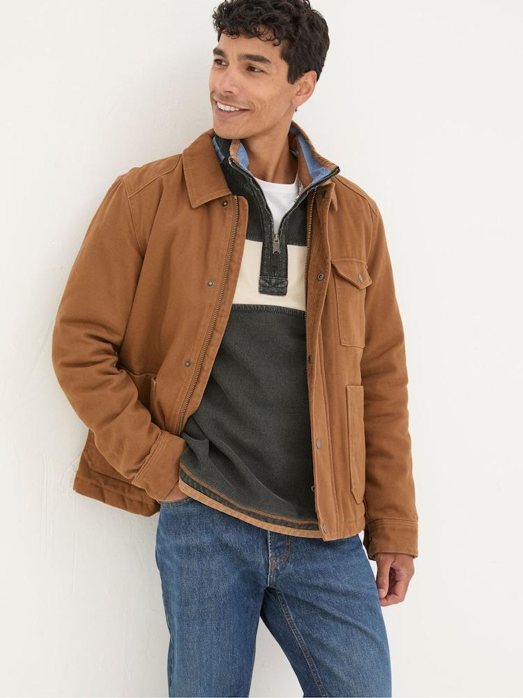 Fat Face Brandon Tan Brown Canvas Jacket