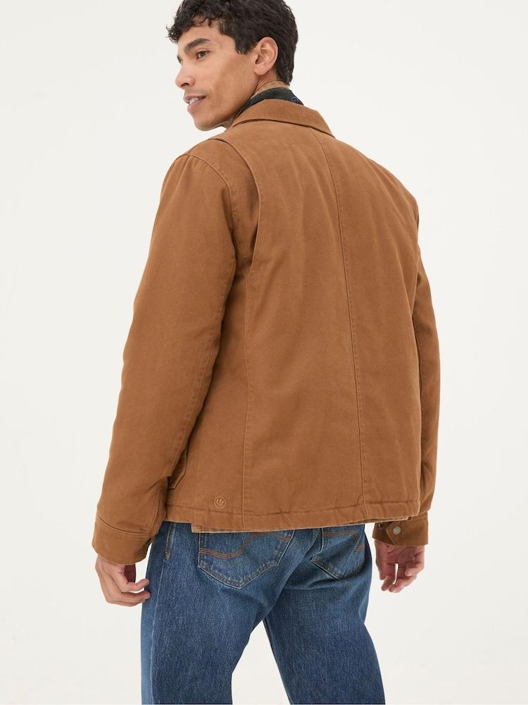 Fat Face Brandon Tan Brown Canvas Jacket