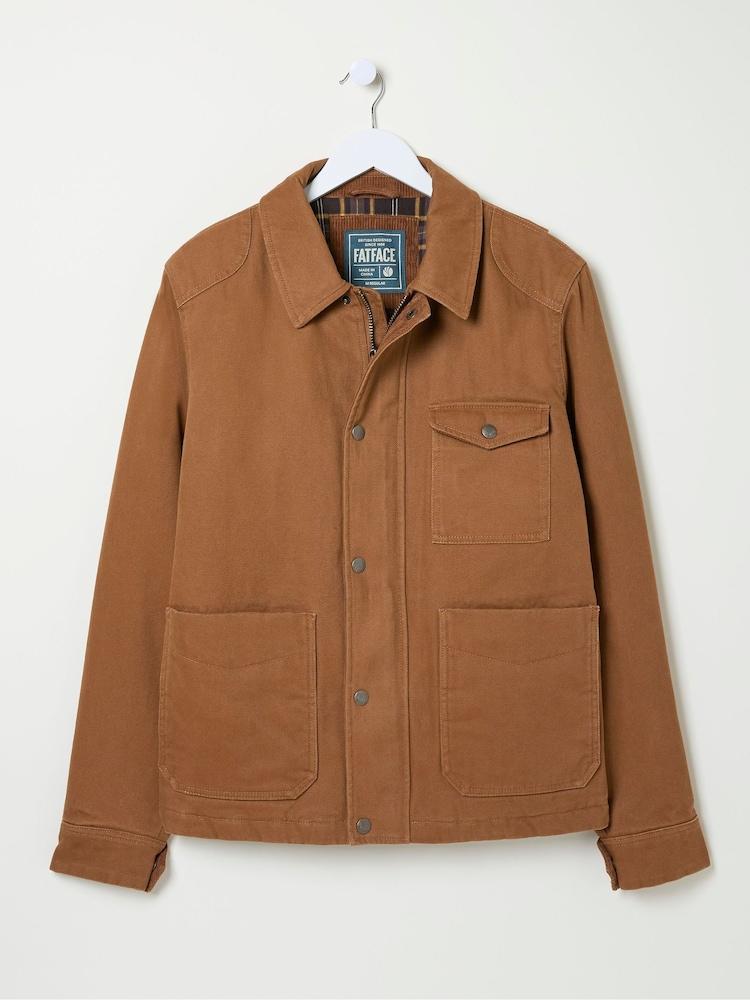 fat face Brandon Tan Brown Canvas Jacket