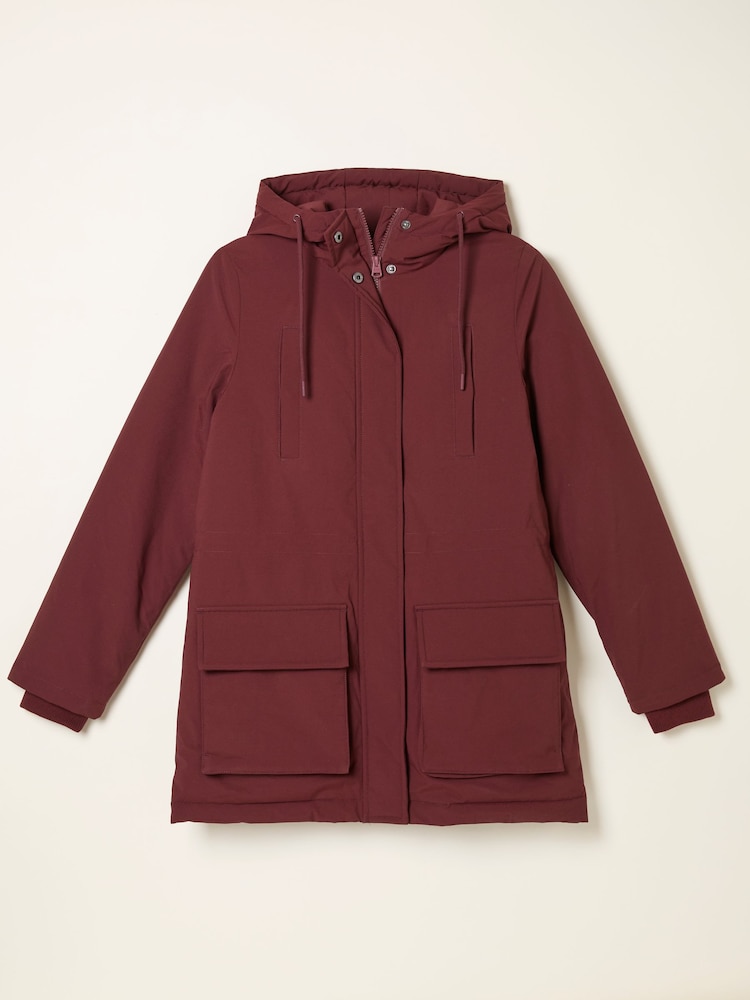 fat face Brea Dark Red Quilted Coat