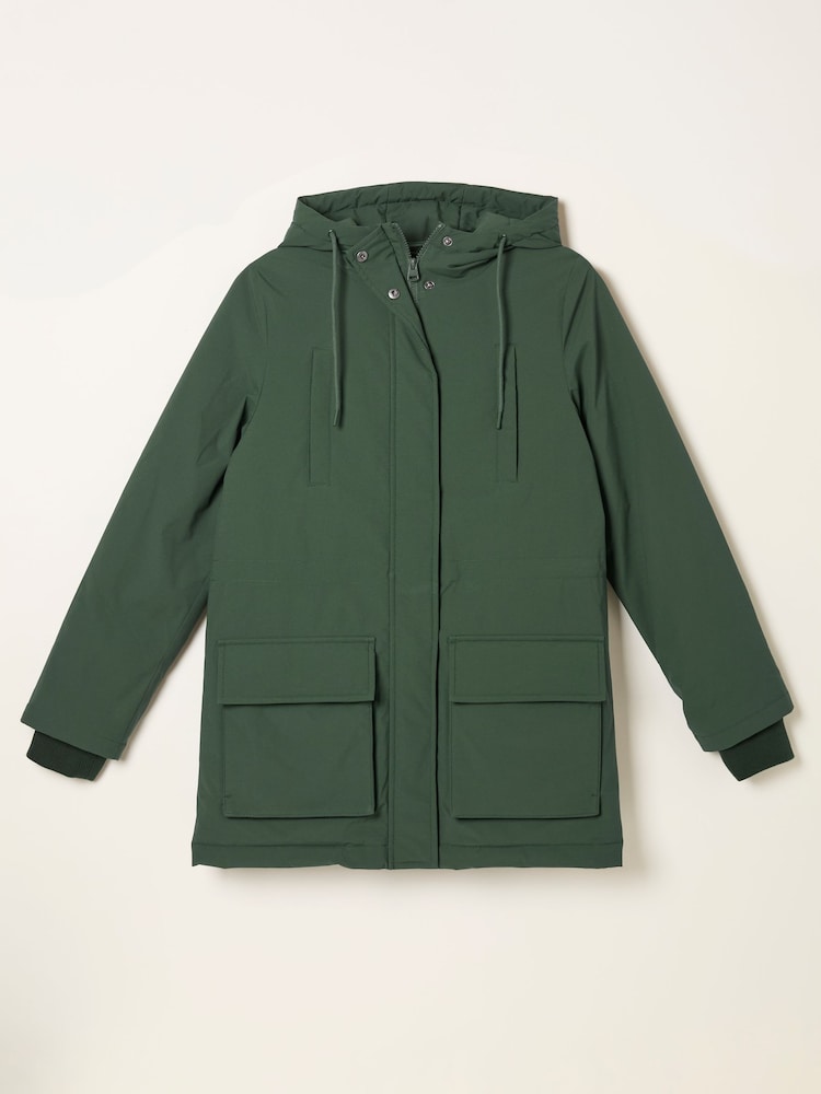 fat face Brea Green Quilted Coat