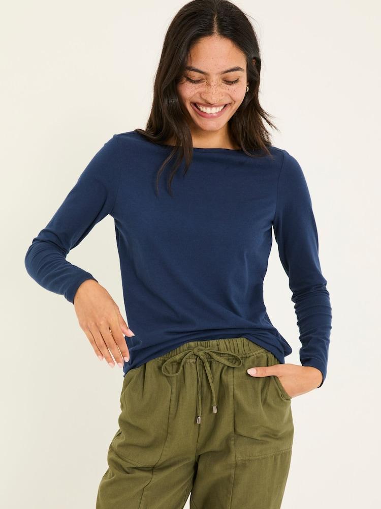 Fat Face Bree Navy Long Sleeve T-Shirt