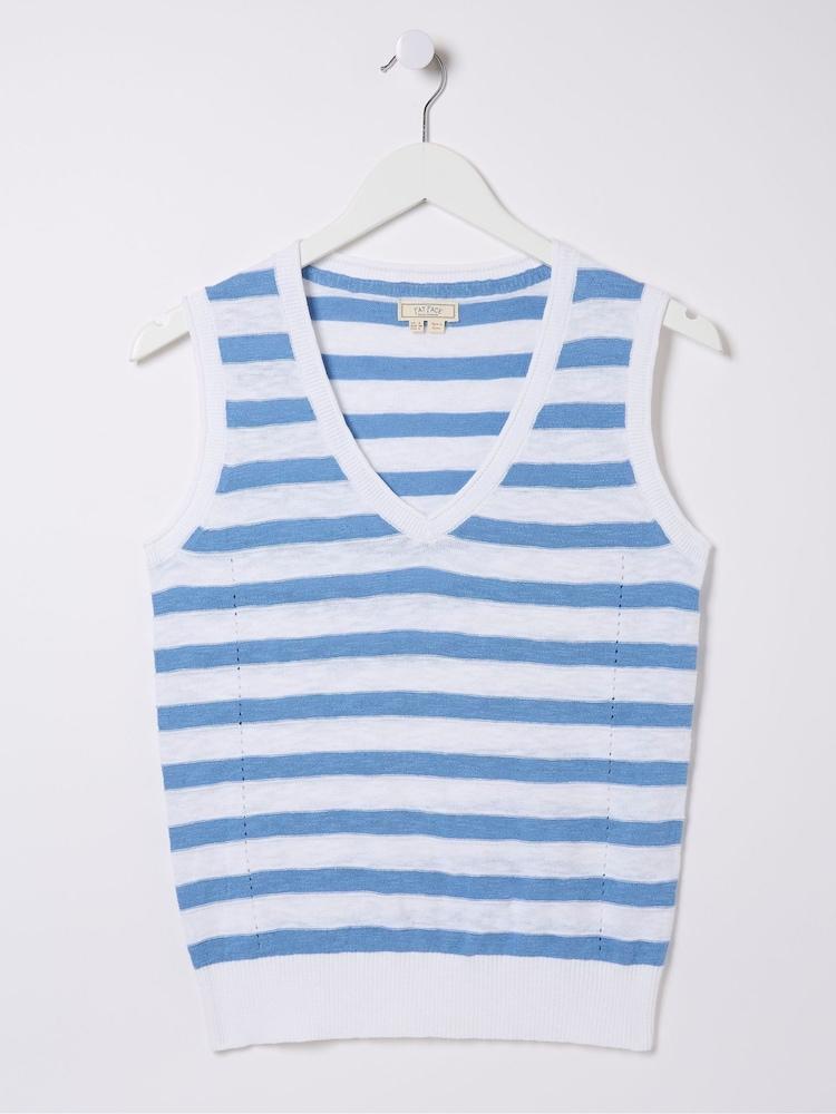 fat face Breton Blue Stripe Knitted Tank