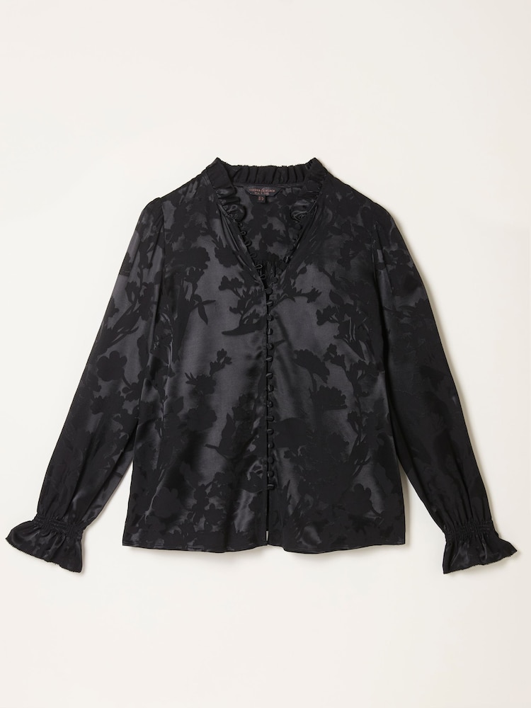 fat face Briar Black Jacquard Top