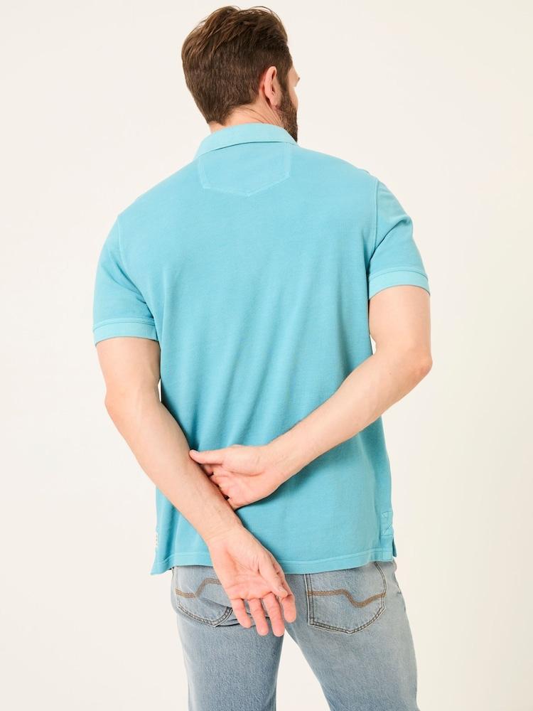 Fat Face Bright Blue Short Sleeve Pique Polo