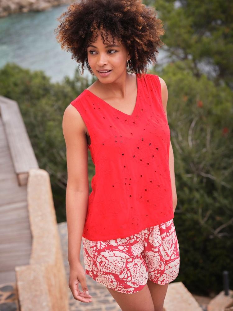 Fat Face Bright Red Etta Cami