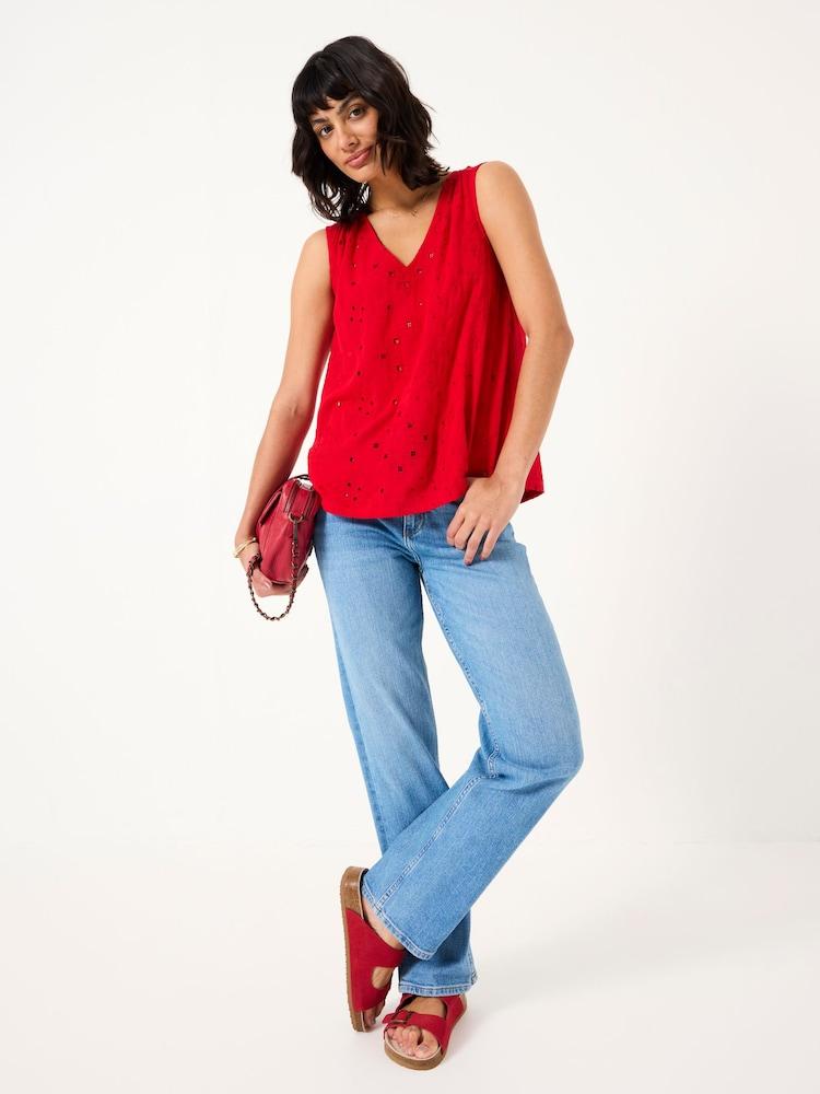 Fat Face Bright Red Etta Cami