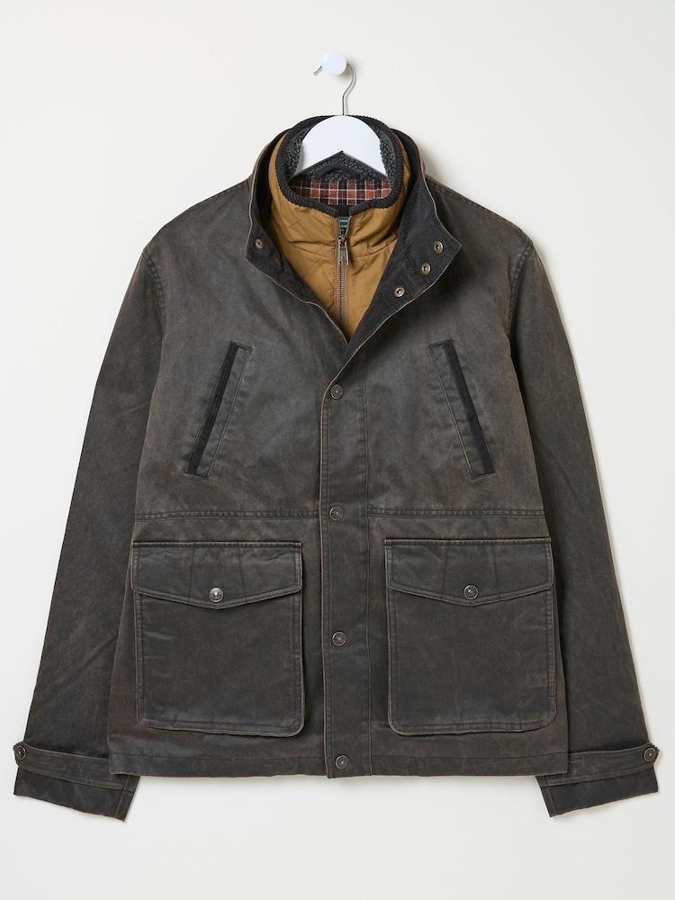 fat face Broadsands Brown Funnel Neck Jacket