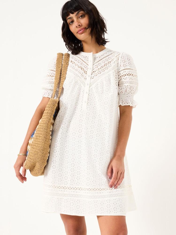 Fat Face Brody Ivory Broderie Dress