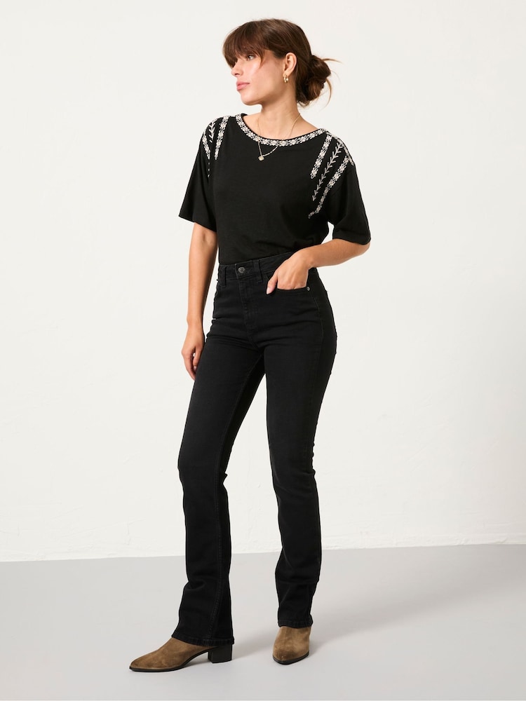 fat face Brooke Black Bootcut Jeans