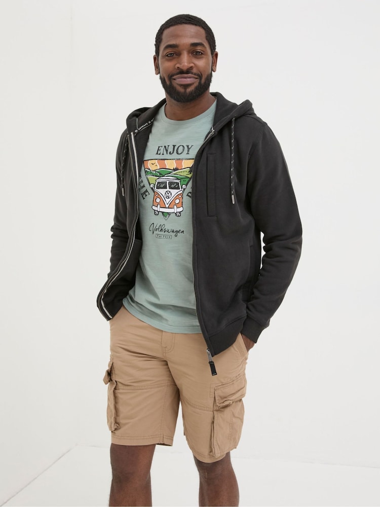 Fat Face Brooke Black Zip Through Hoodie