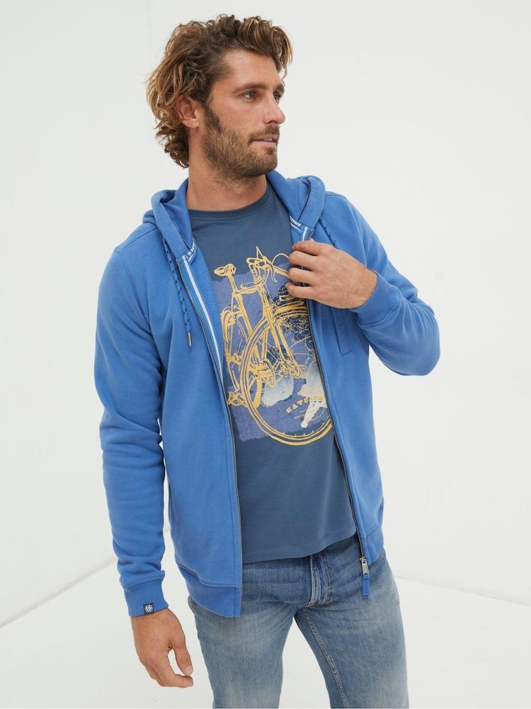 Fat Face Brooke Blue Zip Through Hoodie