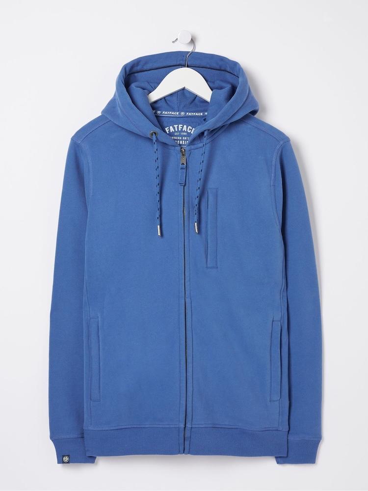 fat face Brooke Blue Zip Through Hoodie