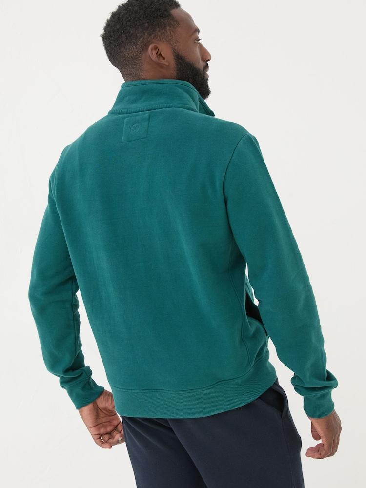 Fat Face Brooke Dark Teal Half Neck Sweatshirt