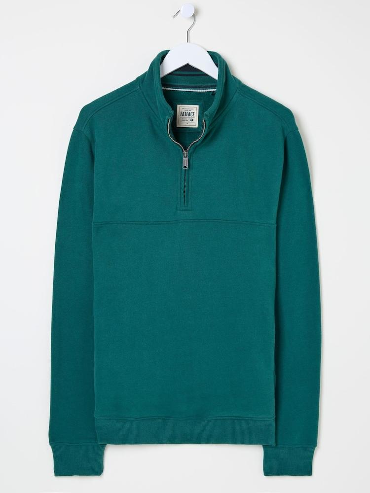 fat face Brooke Dark Teal Half Neck Sweatshirt