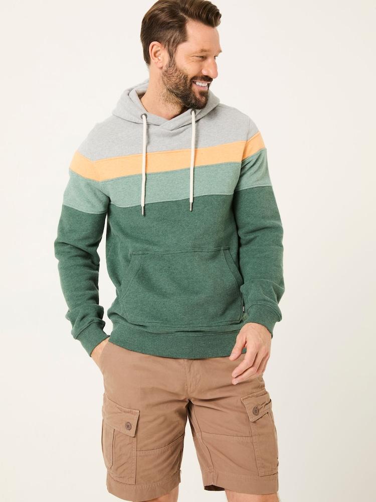 Fat Face Brooke Green Cut And Sew Over Head Hoody