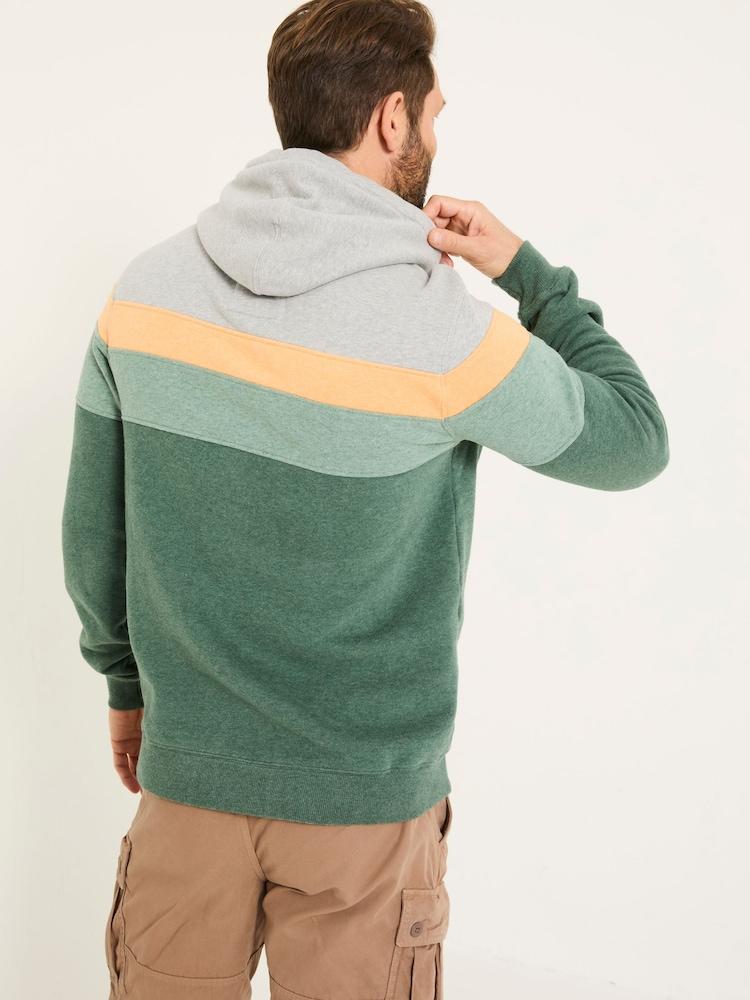 Fat Face Brooke Green Cut And Sew Over Head Hoody