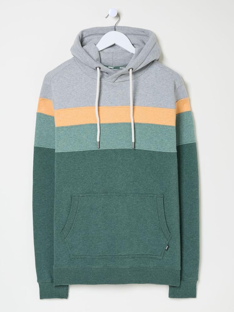 fat face Brooke Green Cut and Sew Over Head Hoody