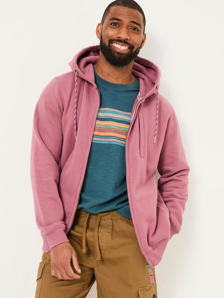 Fat Face Brooke Heather Purple Zip Through Hoodie