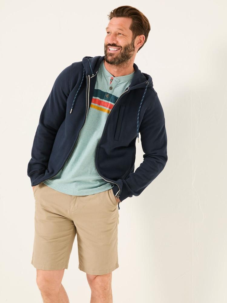 Fat Face Brooke Navy Blue Zip Through Hoodie