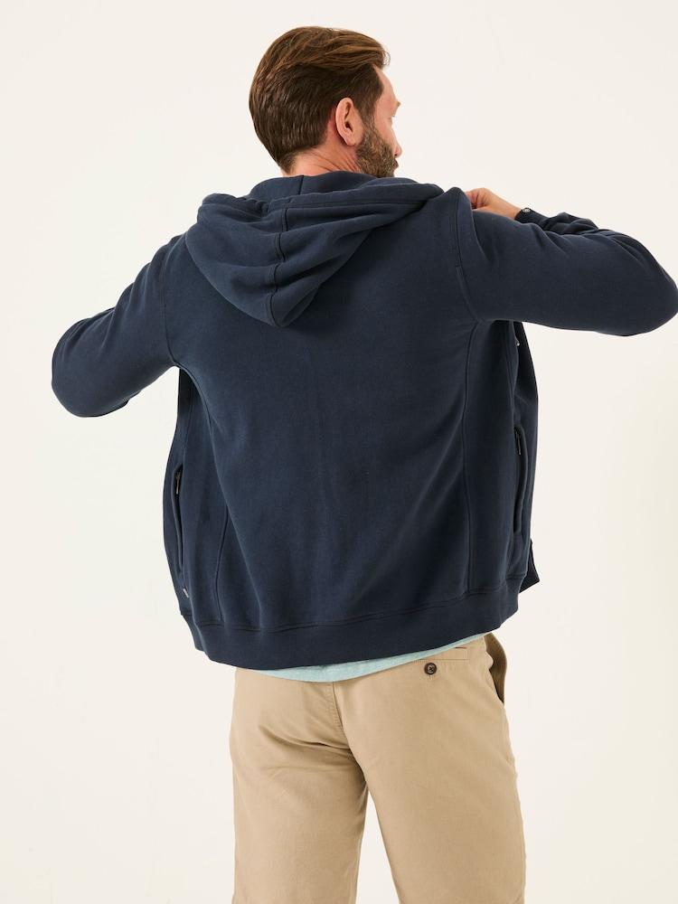 Fat Face Brooke Navy Blue Zip Through Hoodie
