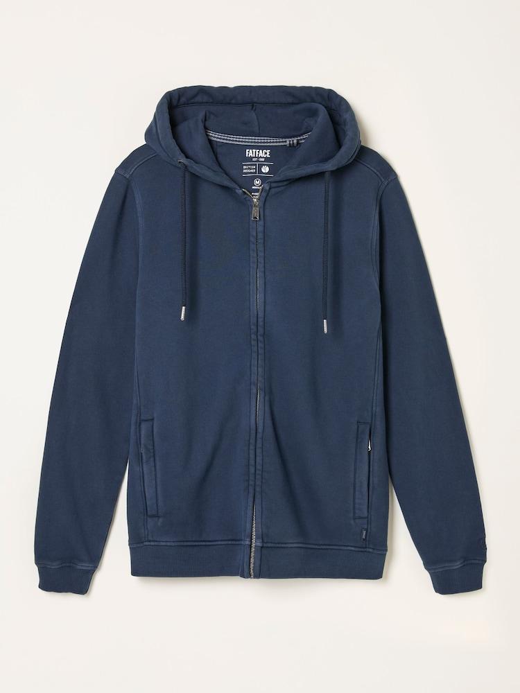 fat face Brooke Navy Brooke Zip Through Hoodie