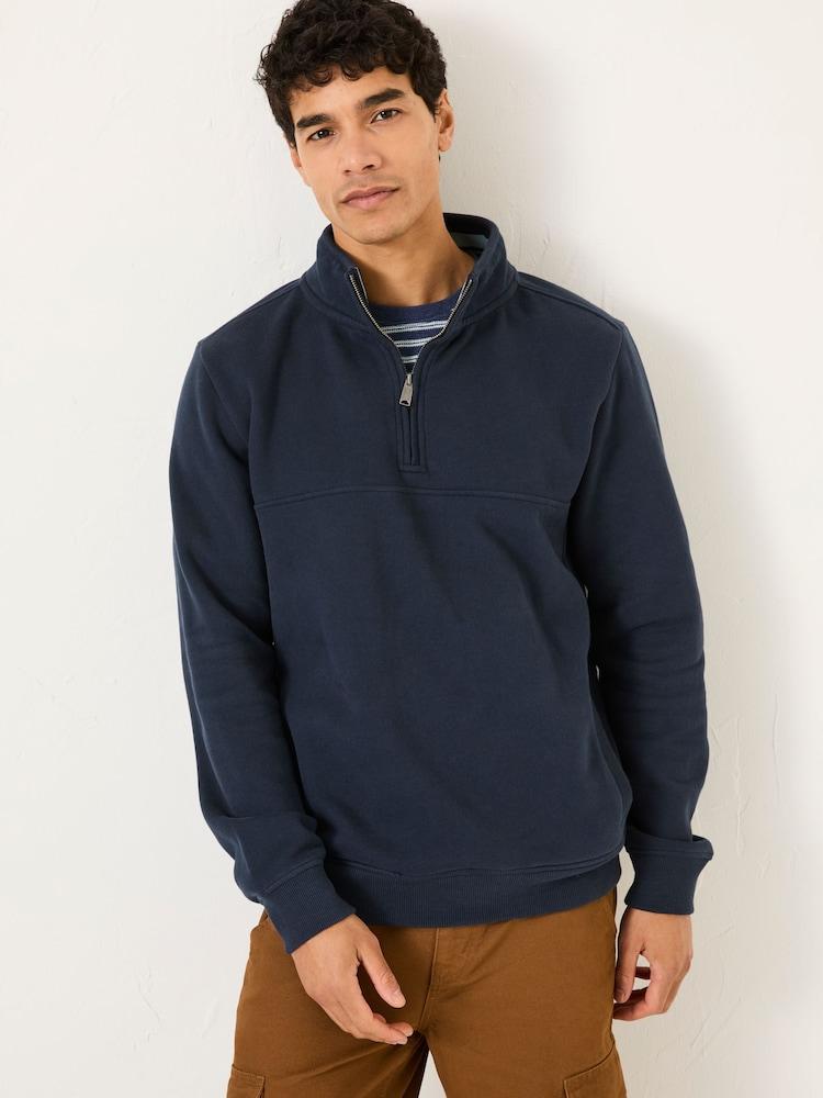 Fat Face Brooke Navy Half Neck Sweatshirt